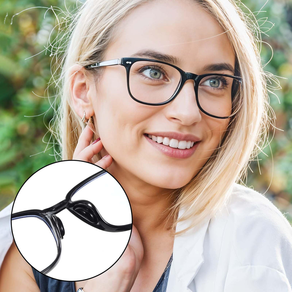 Non-slip half-moon nose pads for plastic frames, black