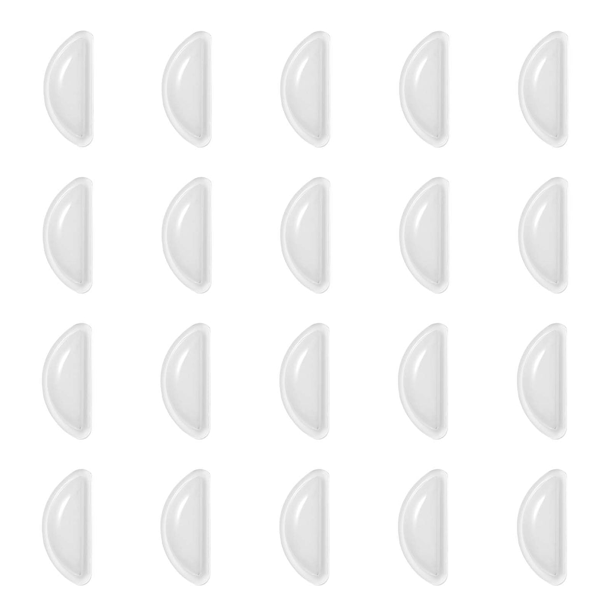 White semi-moon nose pads for glasses (10 pairs)