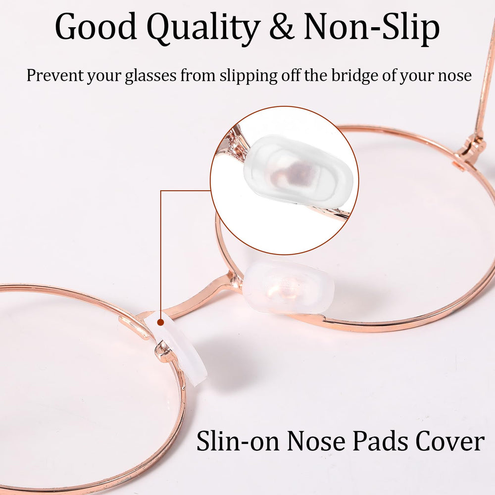 Soft silicone nose pads with anti-slip surface detail