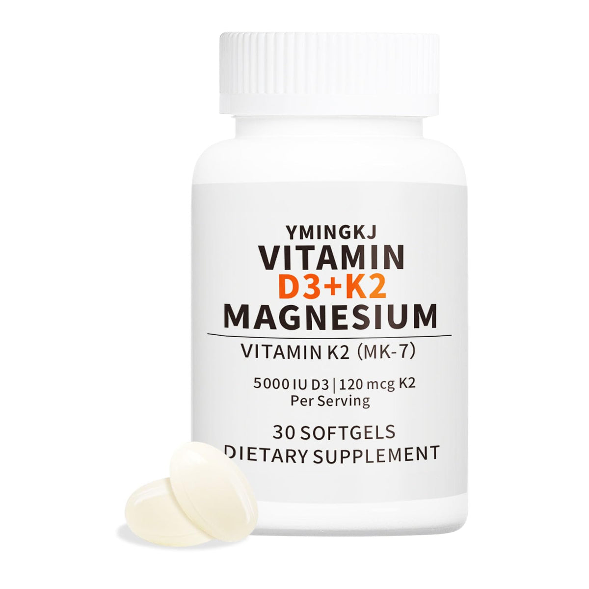YMINGKJ Vitamin D3 K2 softgels bottle front view