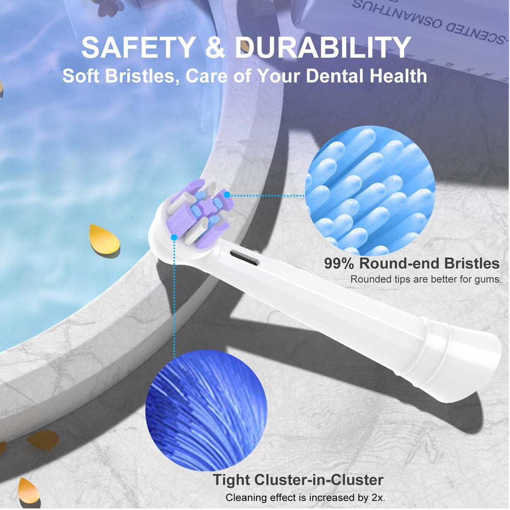 Bristles with rounded tips gentle on gums