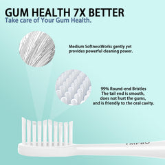 Toothbrush heads with tight tuft design and 99% round bristles