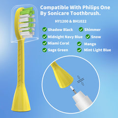 Close-up of soft bristles on YMPBO replacement toothbrush head
