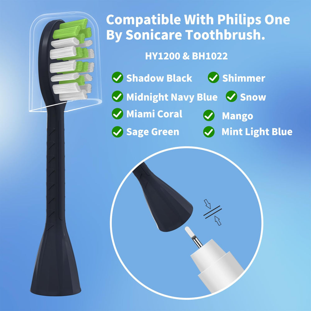 YMPBO 10-pack replacement brush heads for Philips One Series, navy blue