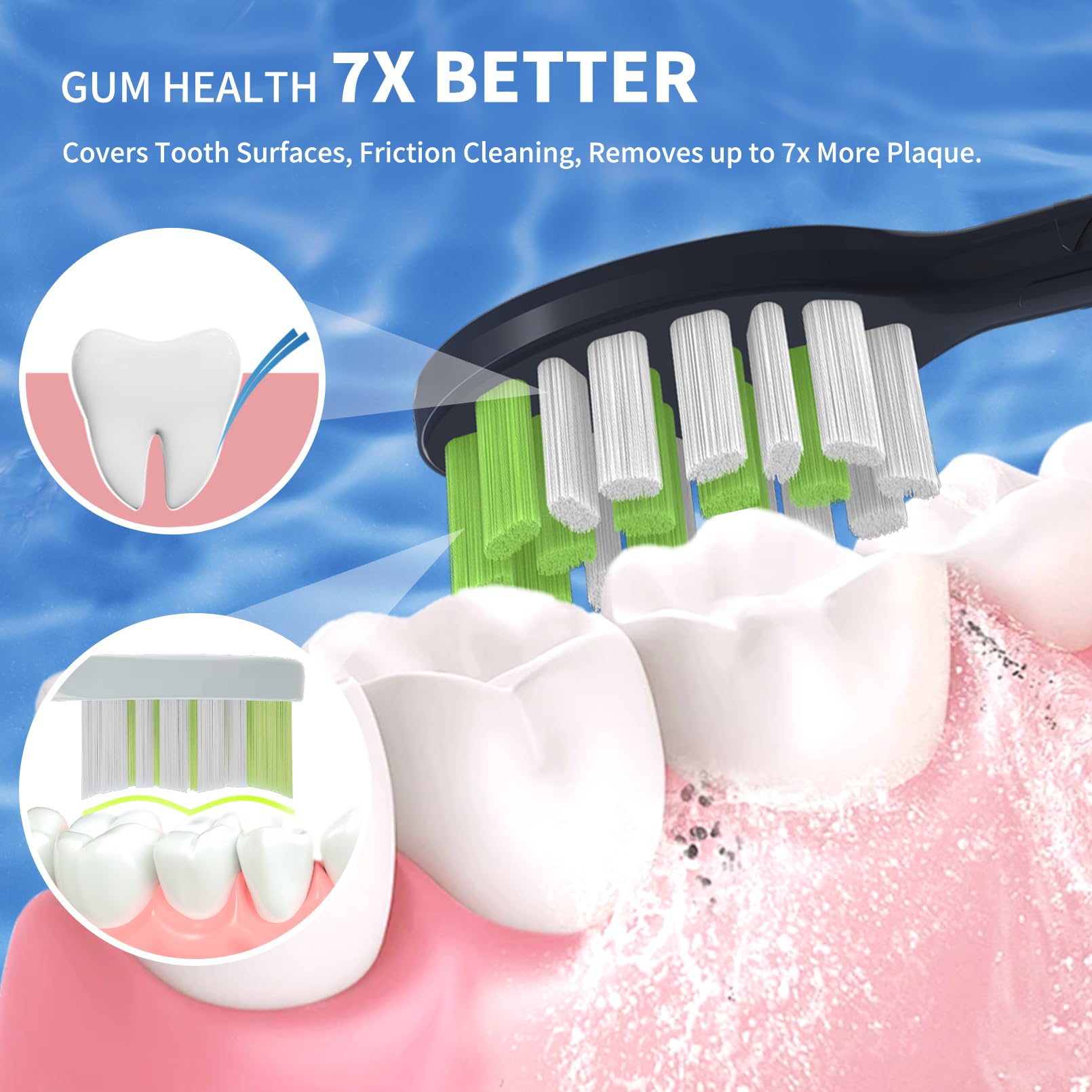 Close-up of YMPBO replacement brush head bristles