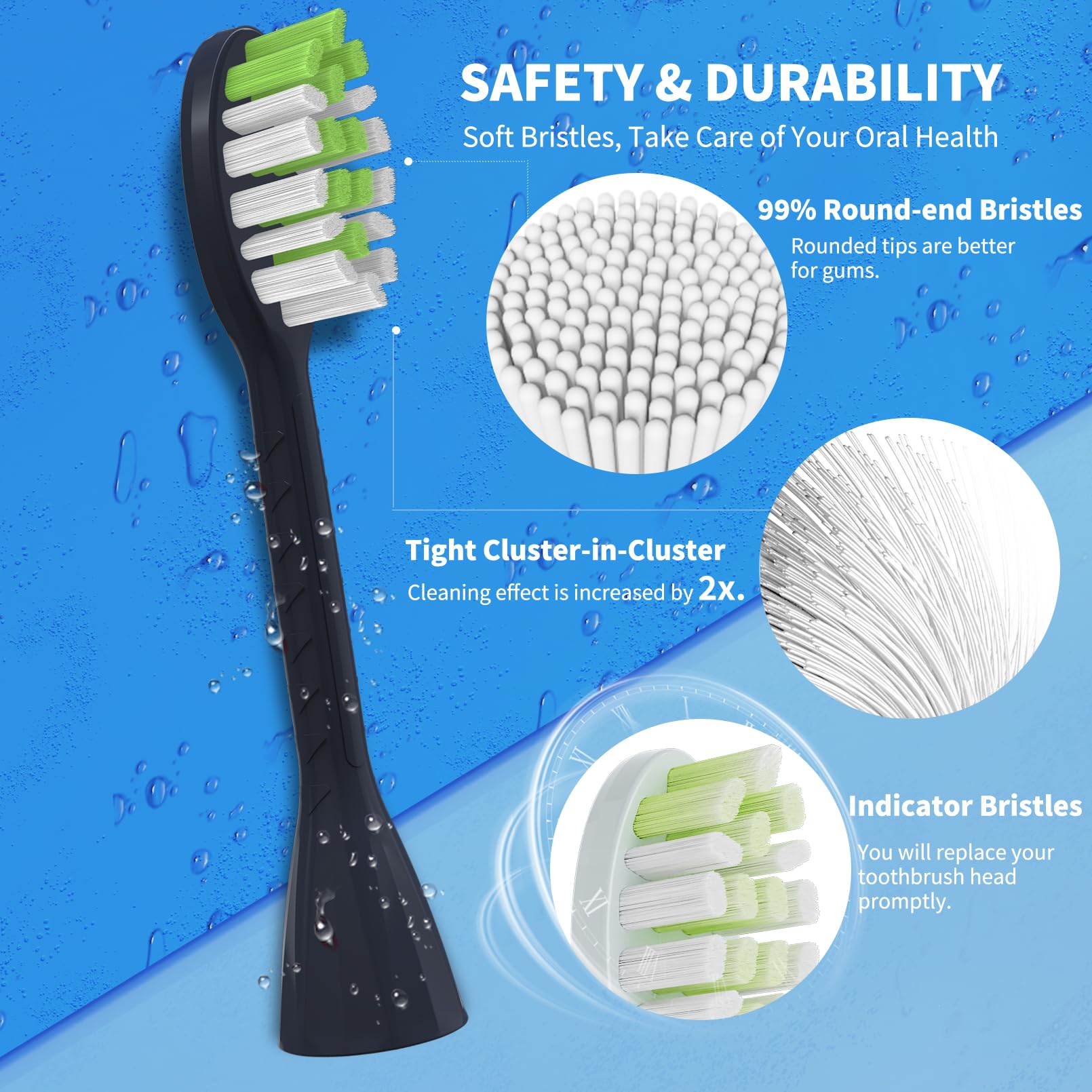 Individually packaged YMPBO replacement brush heads for travel