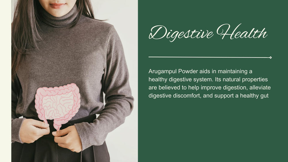 Side view of YOGIS HERBS Arugampul Powder container