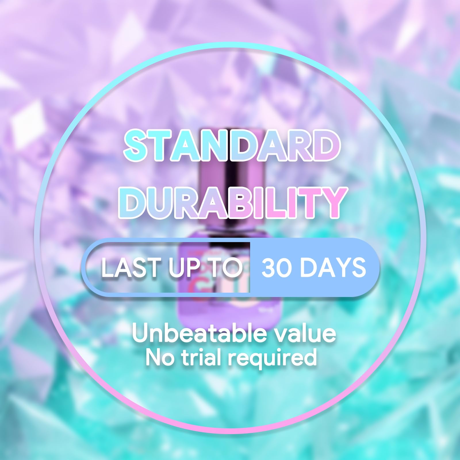 Flat-bottom round-design crystals securely placed