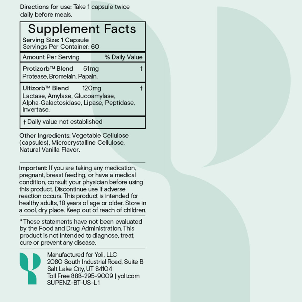 Yoli Enzyme product label