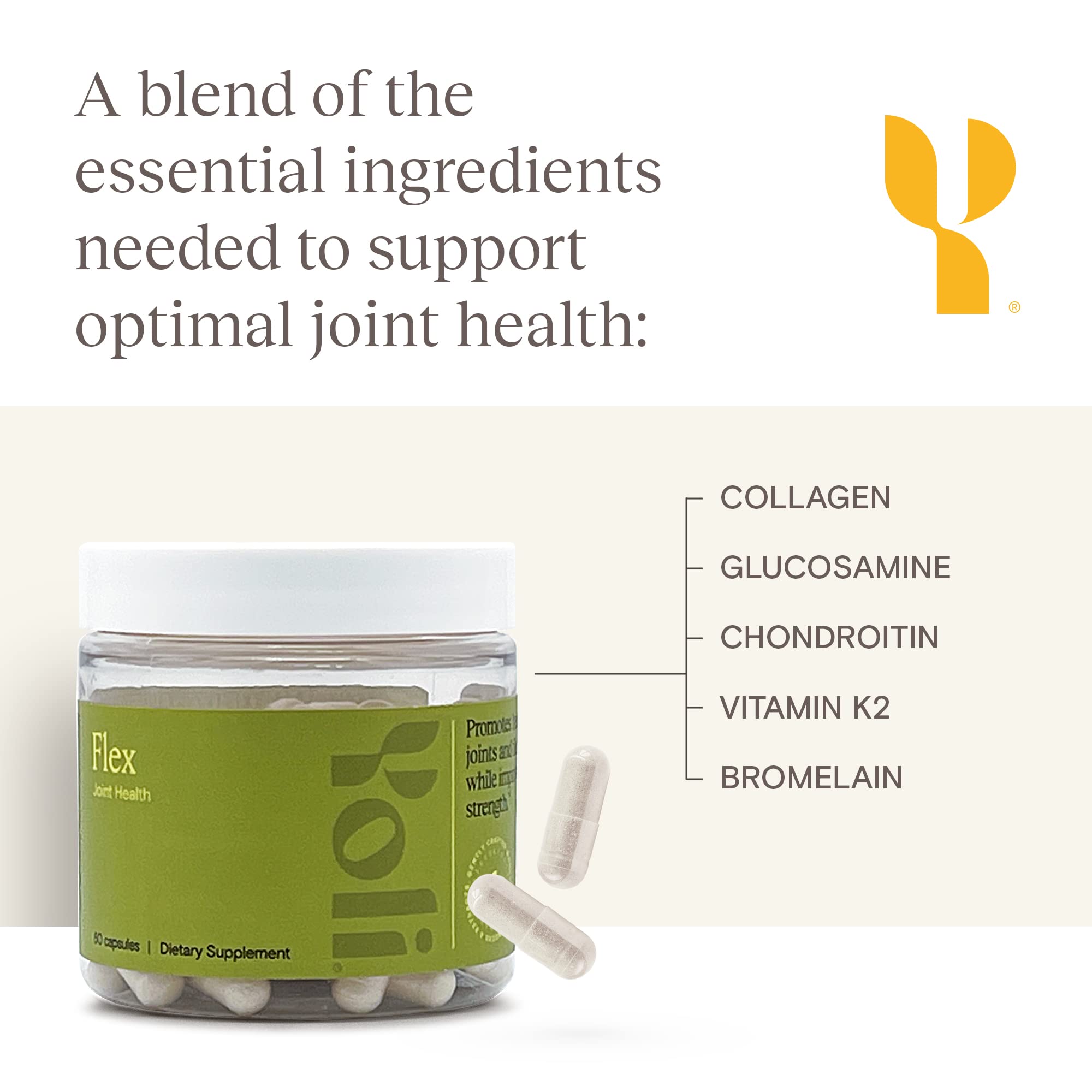 Yoli Flex joint cartilage support graphic