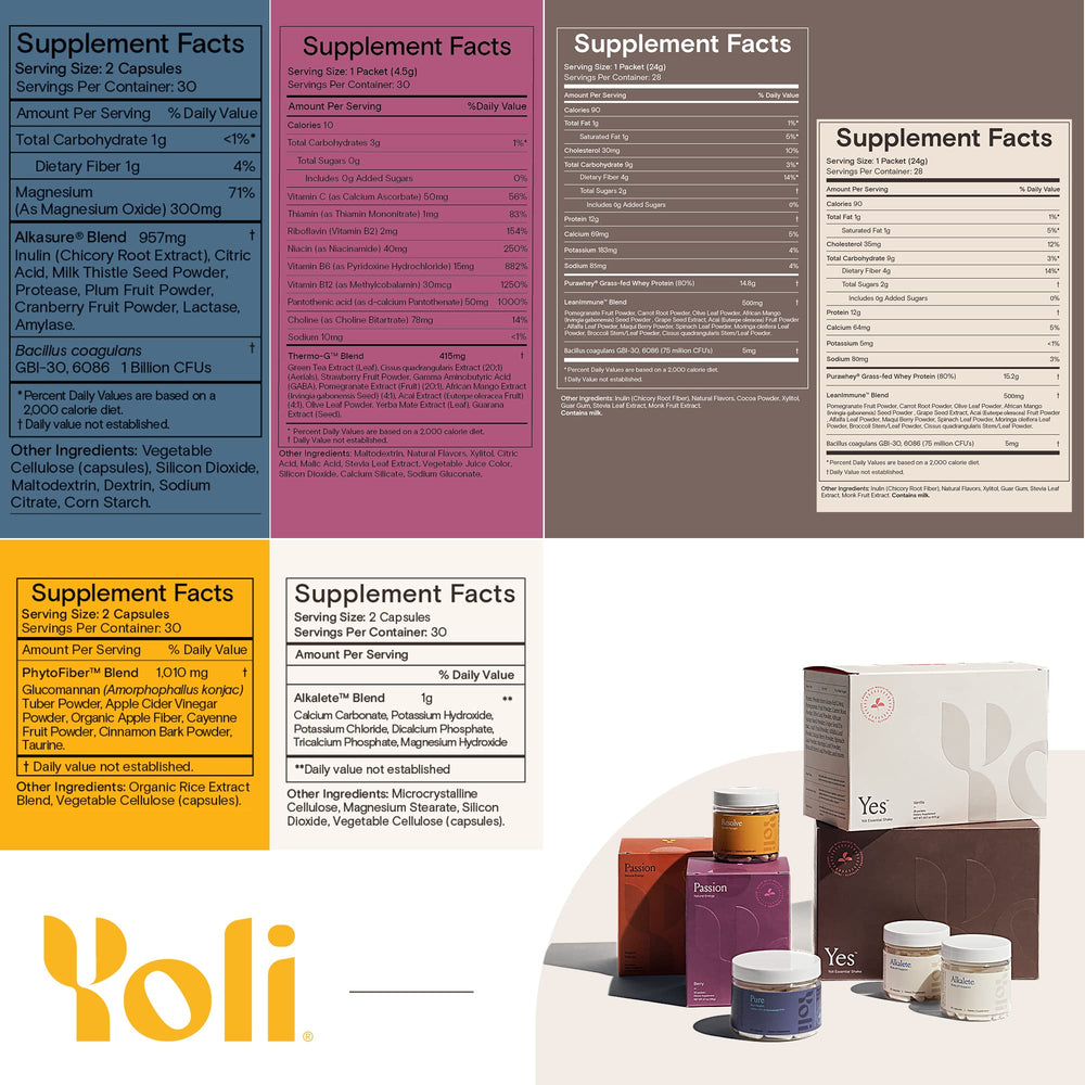 Kit contents: YES (x2), Passion (x2), Alkalete (x2), Pure and Resolve