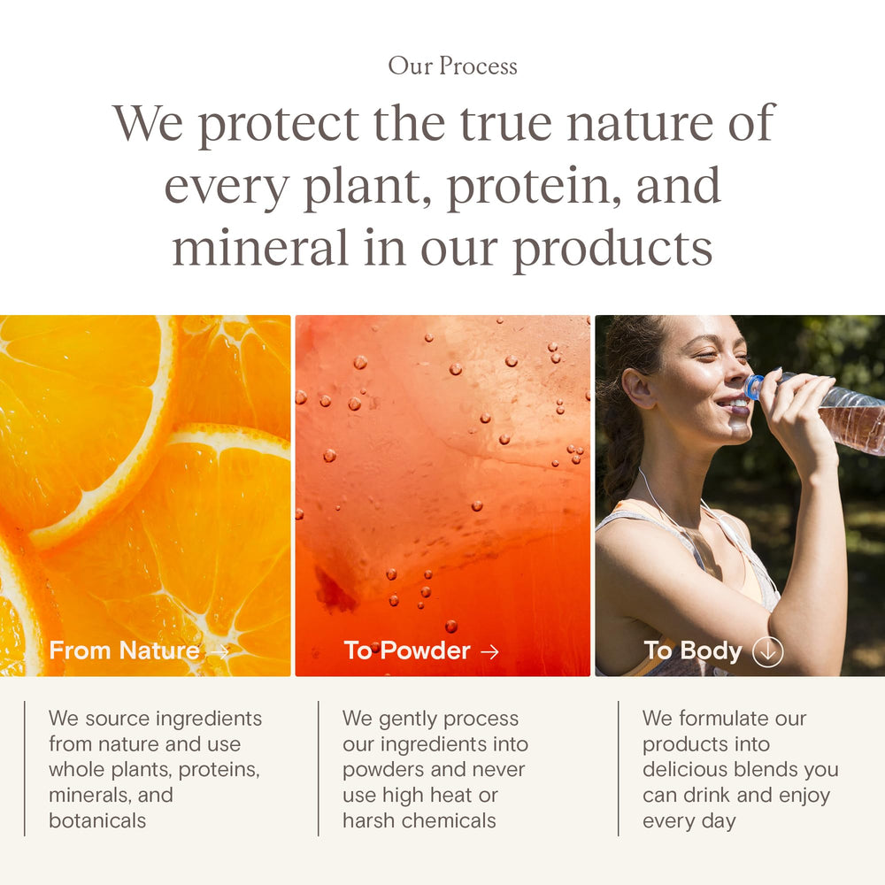 Icons indicating no sugar and no caffeine on packaging.