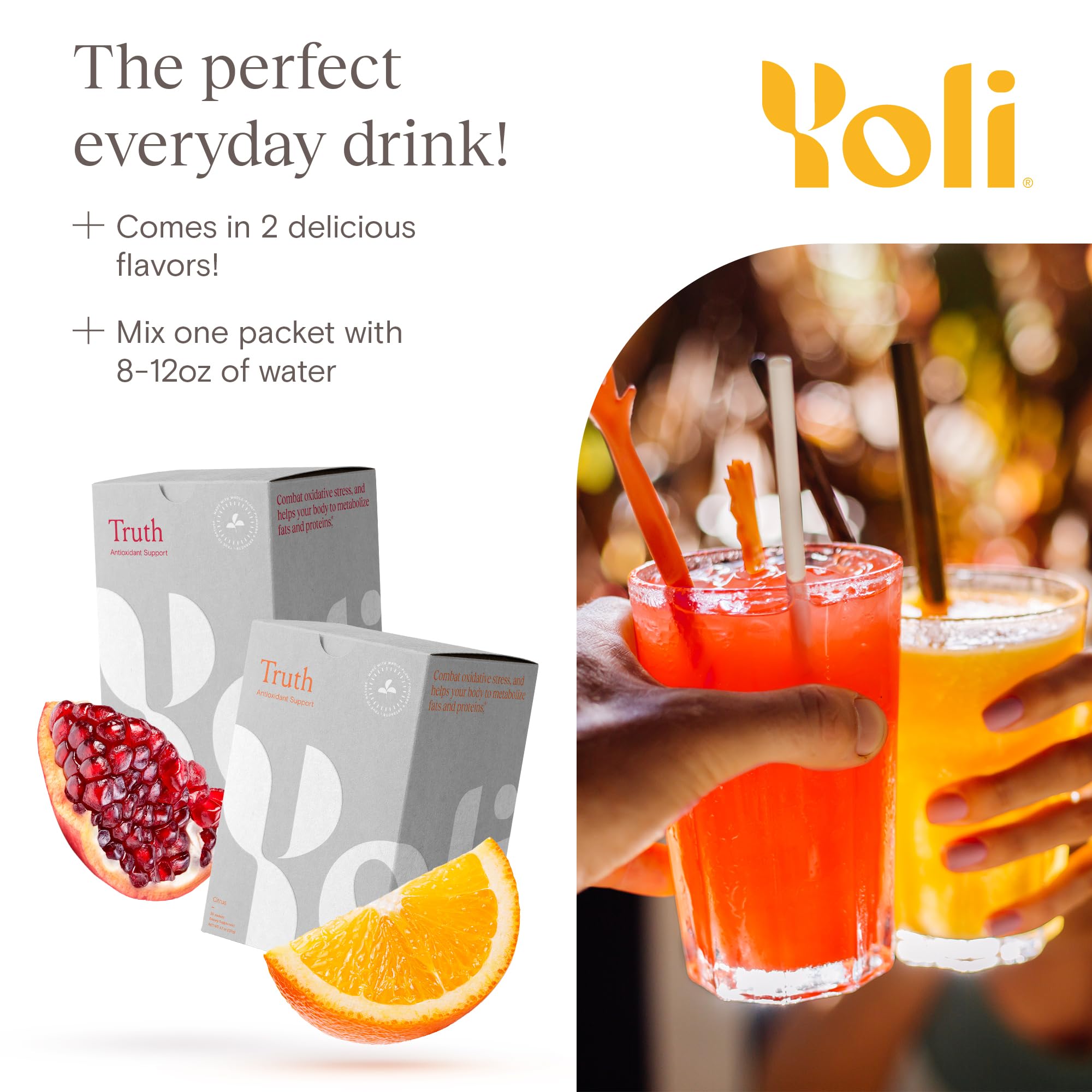 Artwork of Yoli Truth botanicals and superfruits.