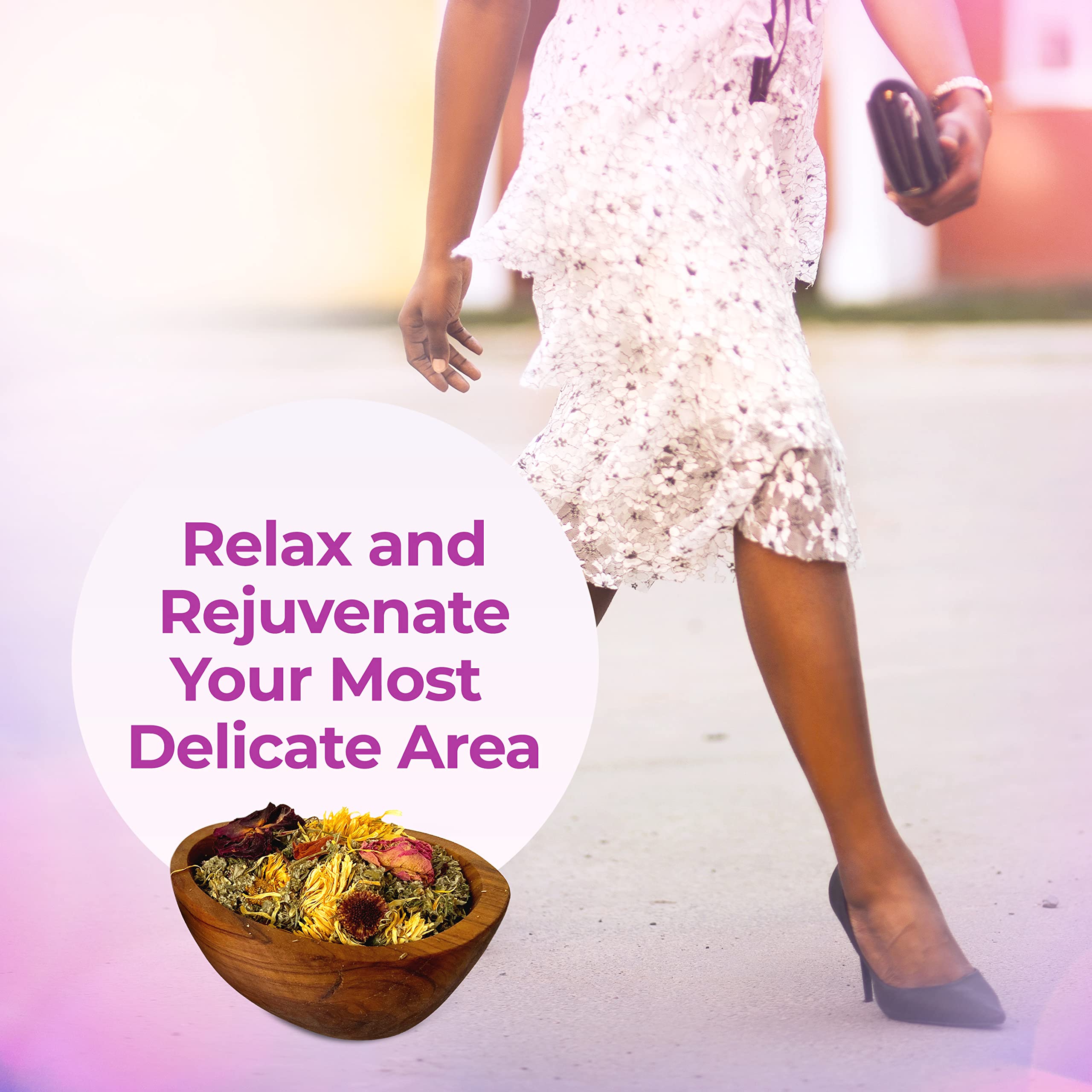 Relaxation and self-care concept with herbal steam