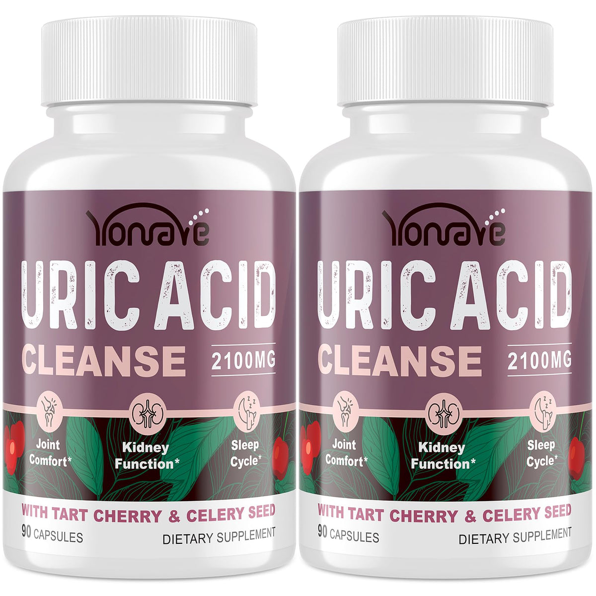 Yonrave Uric Acid Cleanse bottle front for daily wellness support.