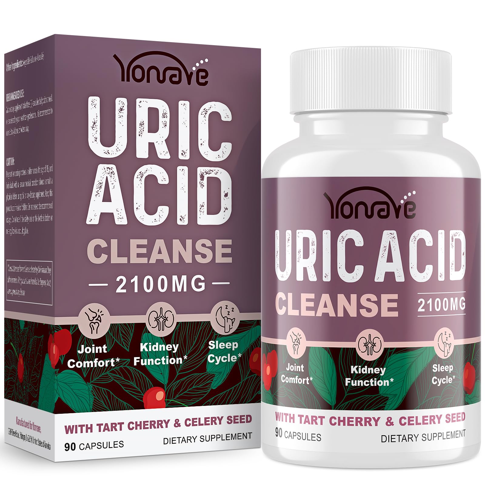 Yonrave Uric Acid Cleanse bottle front view with label