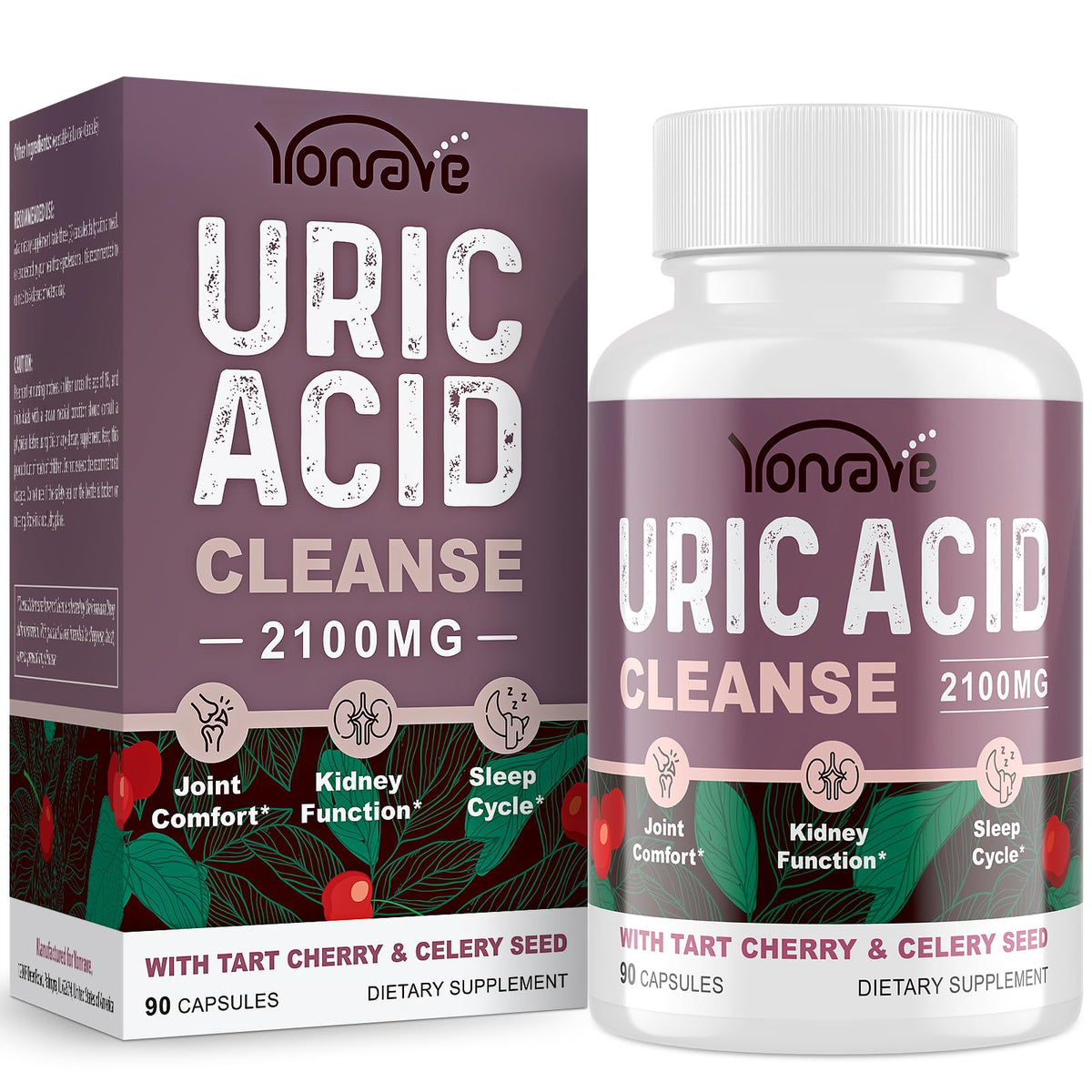 Yonrave Uric Acid Cleanse bottle front view with label