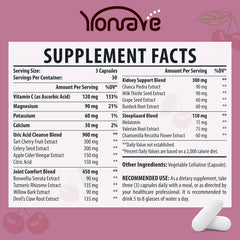 Ingredients include tart cherry, celery seed, and apple cider vinegar