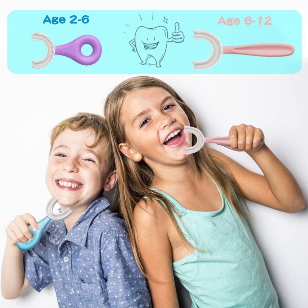 YOTEE U-Shaped Kids Toothbrush 2-Pack packaging