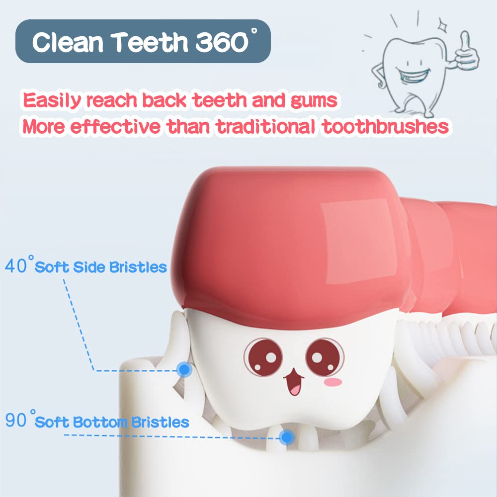 Two-pack set of YOTEE U-Shaped toothbrushes for kids