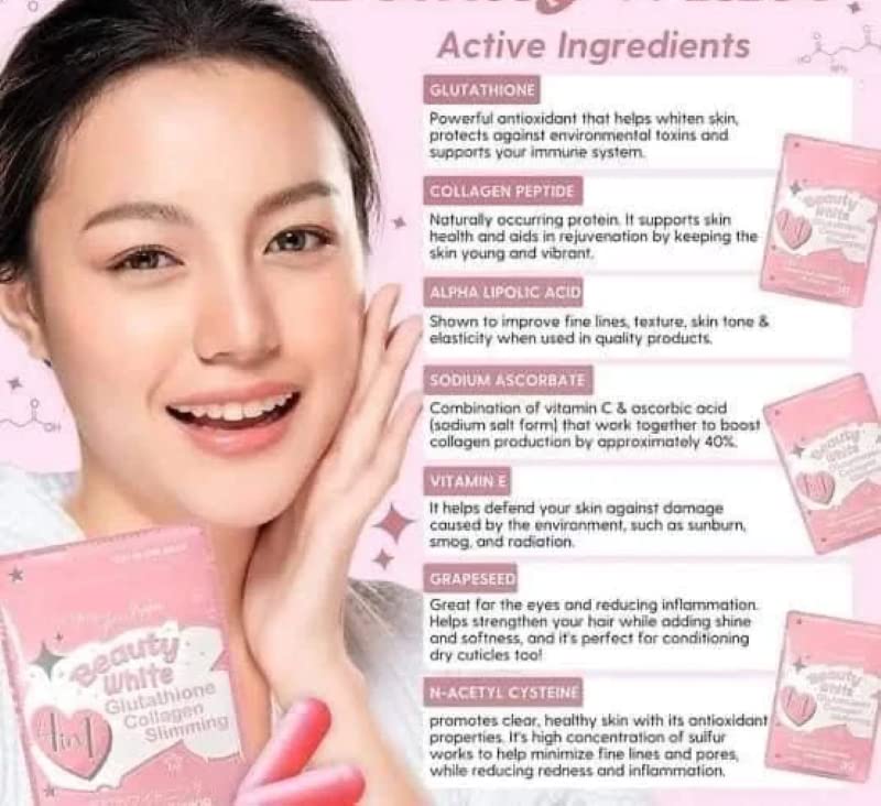 Glutathione capsules and ingredients scene