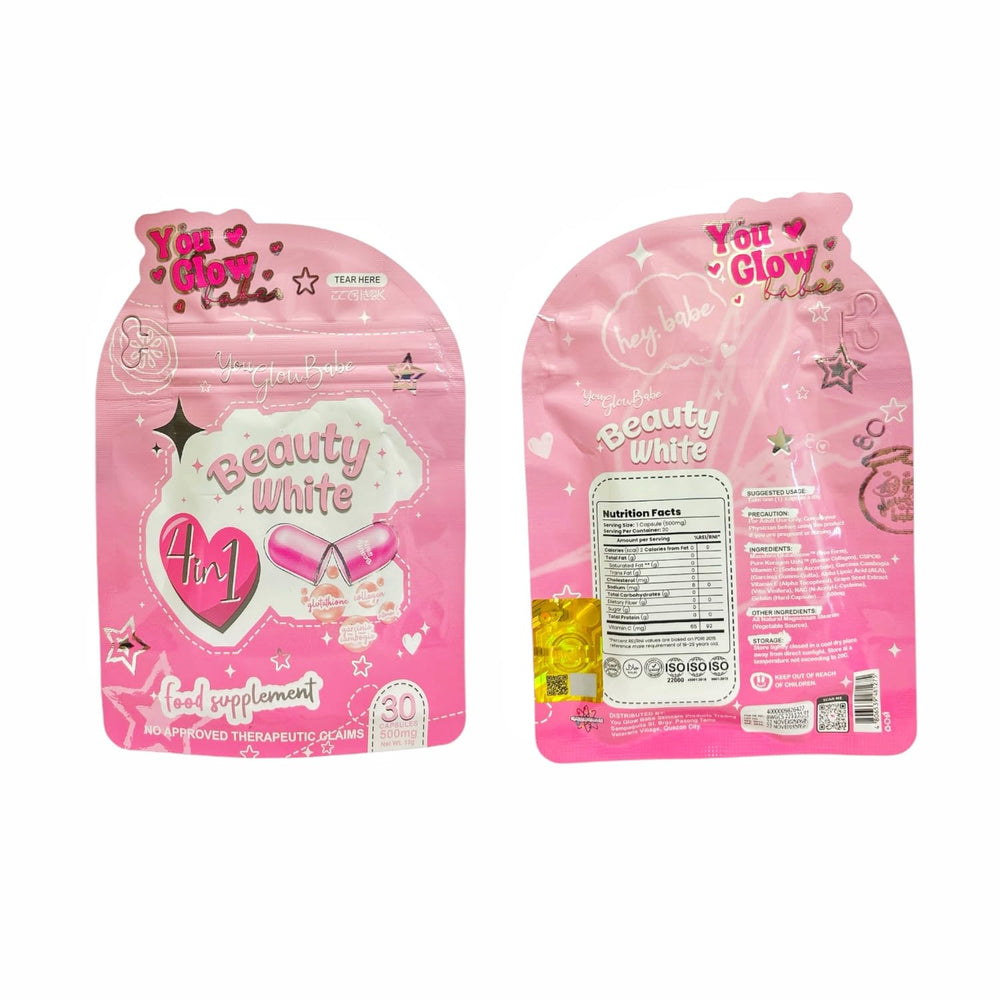 Beauty White Glutathione Capsules bottle with label