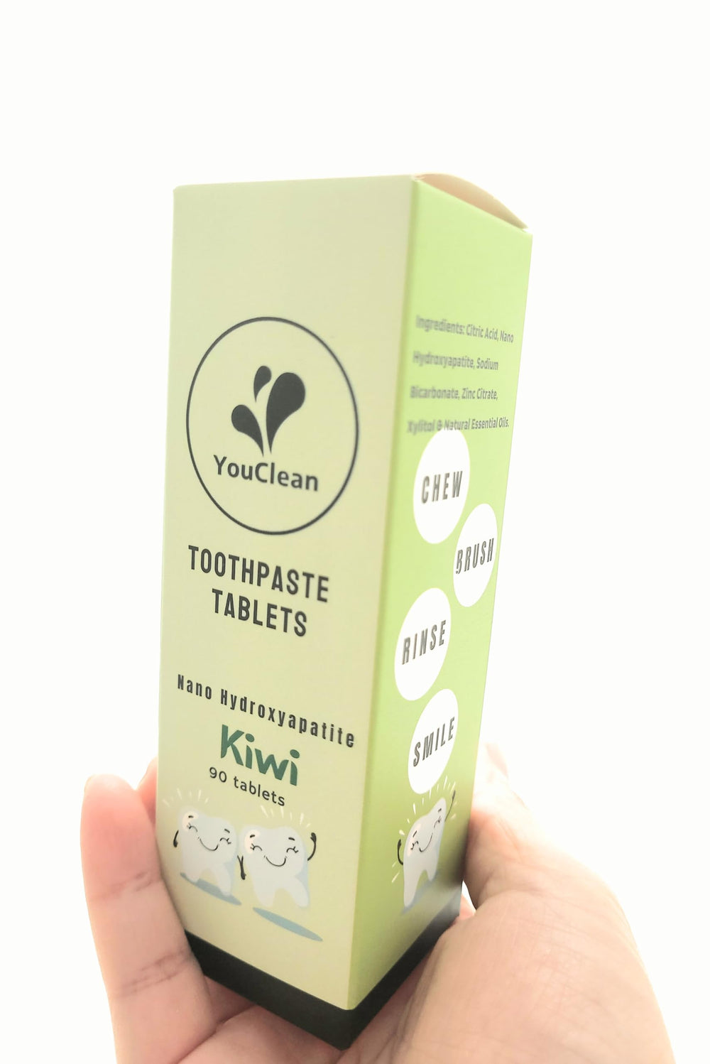 Vegan YouClean toothpaste tablets kiwi flavor
