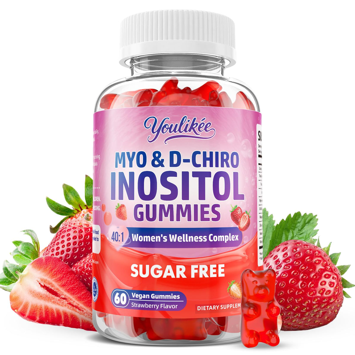 Youlikee front packaging showing 60-count bottle and brand benefit