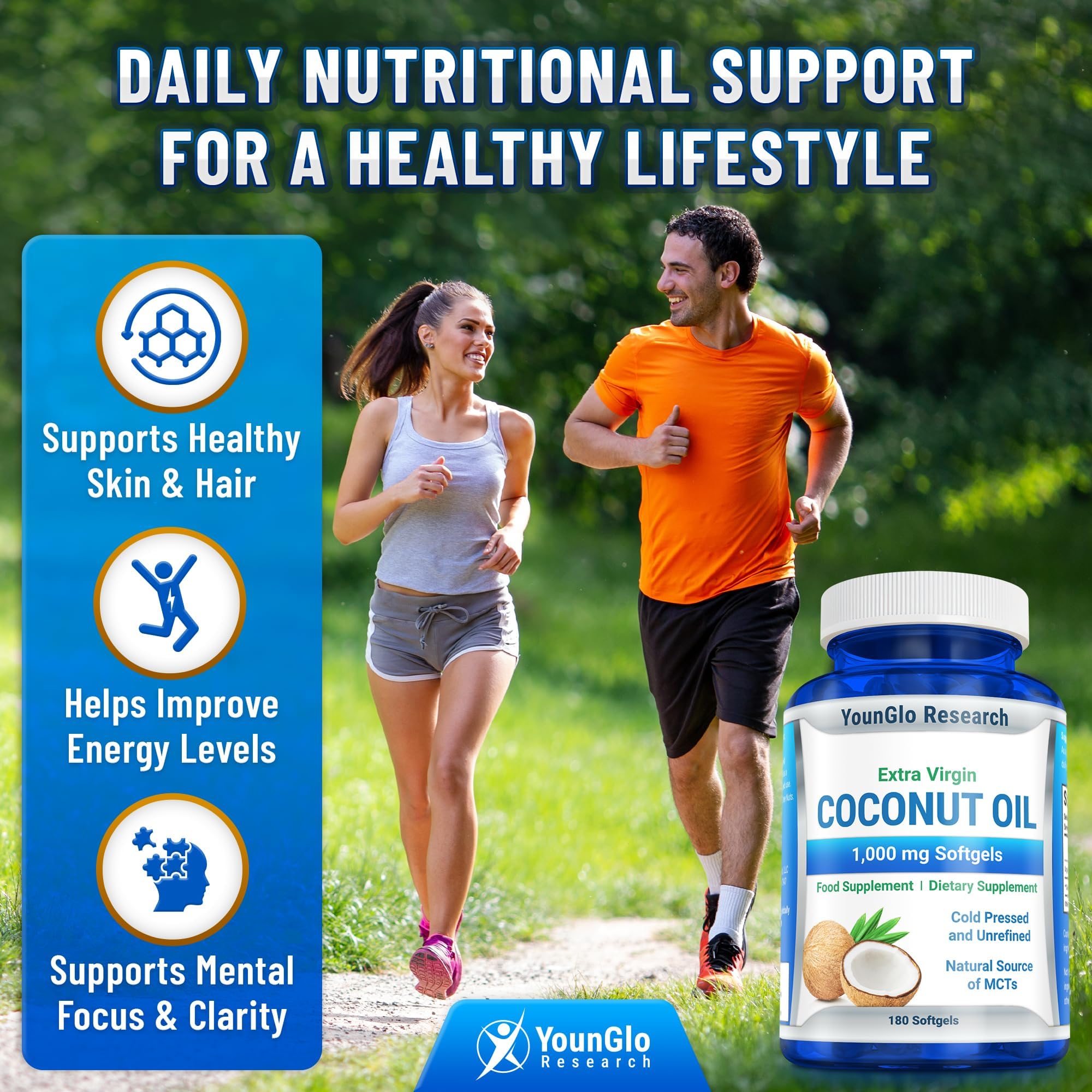 Graphic highlighting natural MCTs in coconut oil