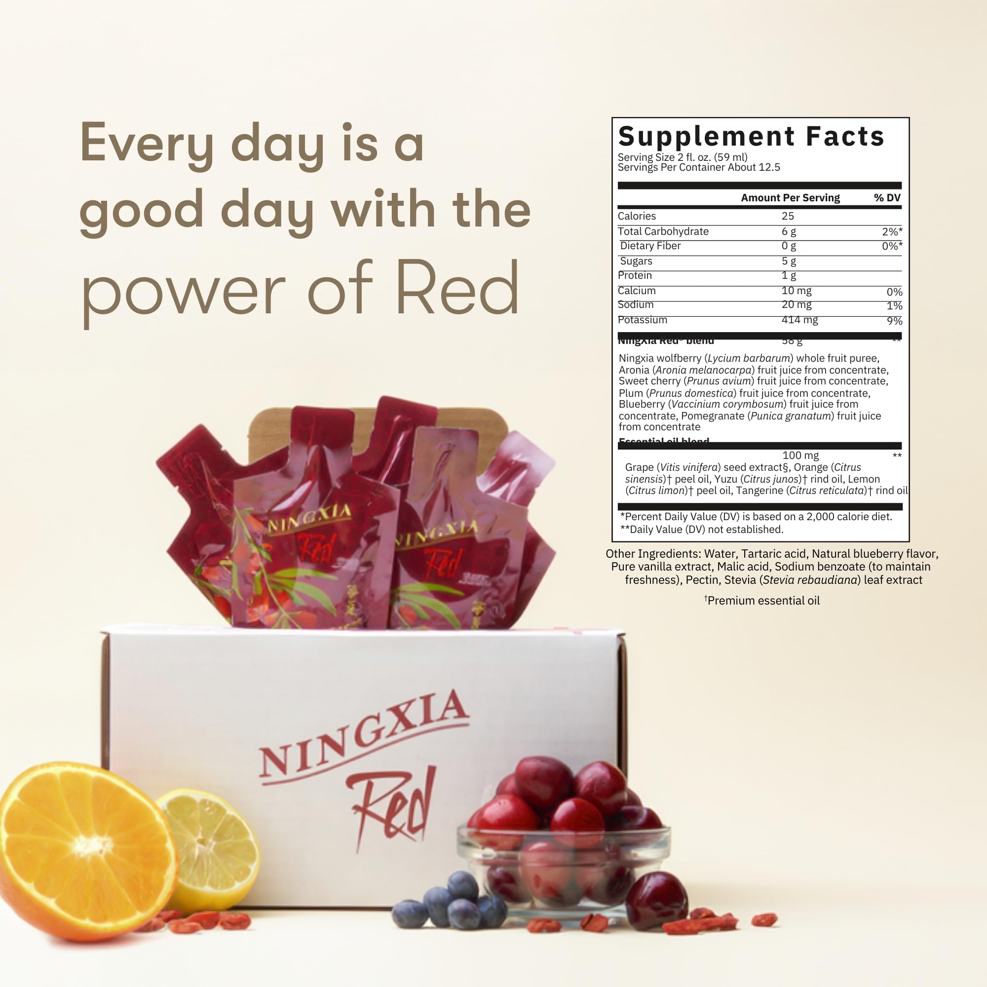 Healthy lifestyle imagery featuring Ningxia Red supplement