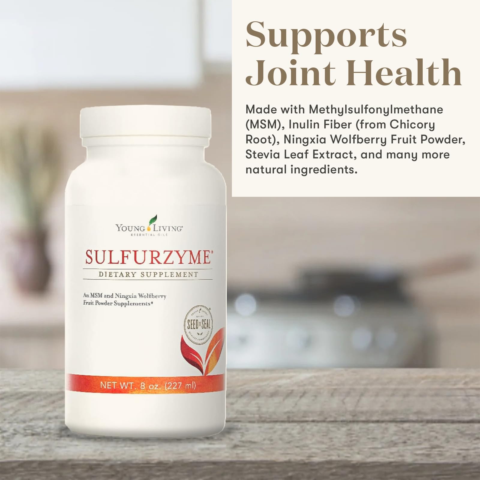 Dissolving Sulfurzyme Powder 8 oz in a glass of water