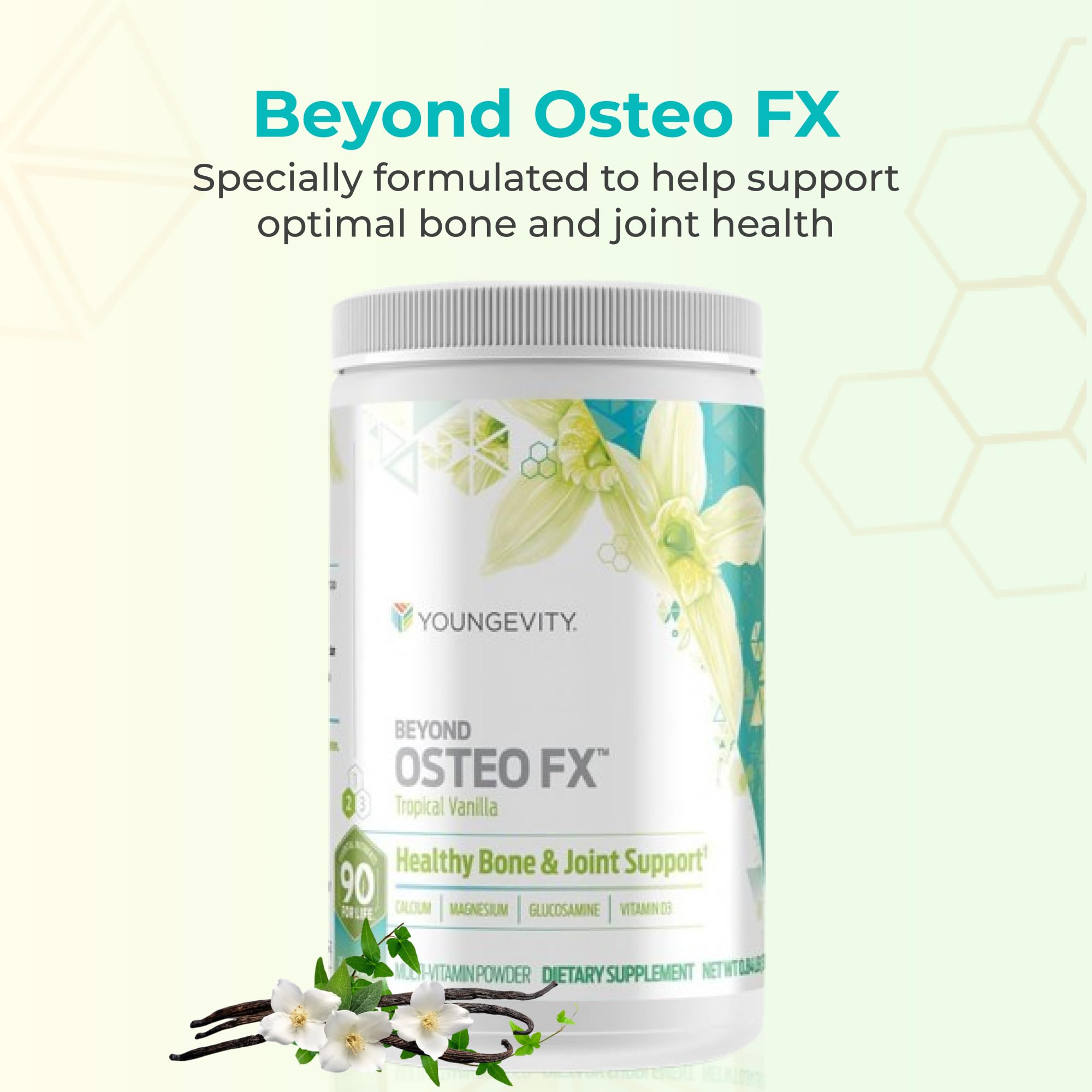 Back view of Youngevity Beyond Osteo FX Tropical Vanilla canister