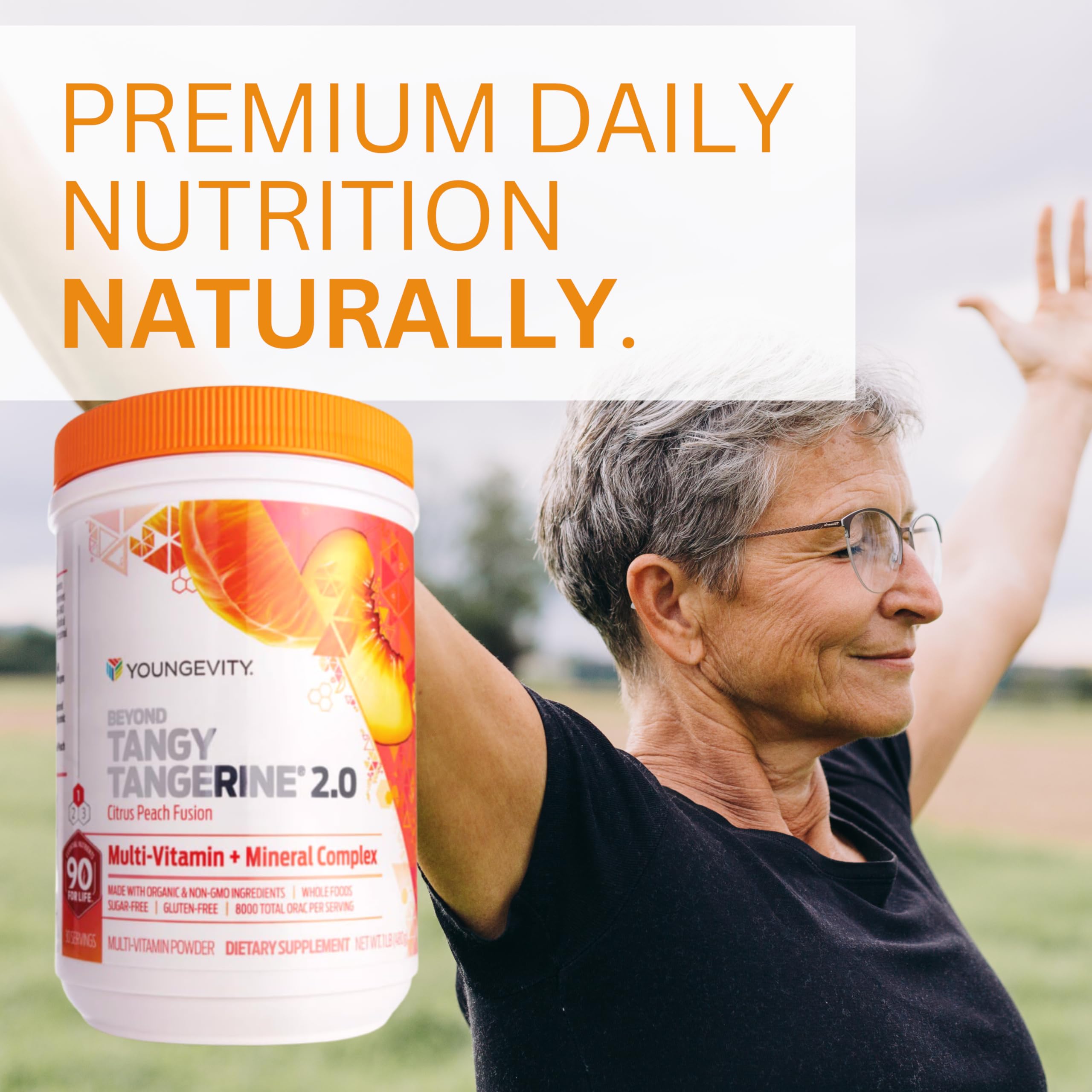 Two canisters of Youngevity Beyond Tangy Tangerine 2.0 Citrus Peach