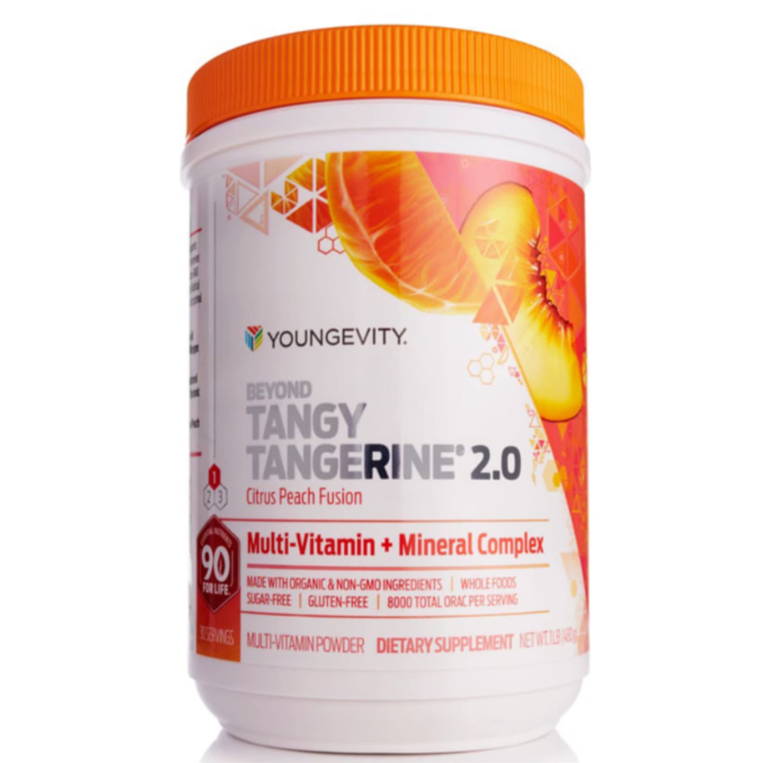 Bottle of Youngevity Beyond Tangy Tangerine 2.0 Citrus Peach Fusion multivitamin