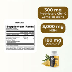 MSM Ultra ingredients panel