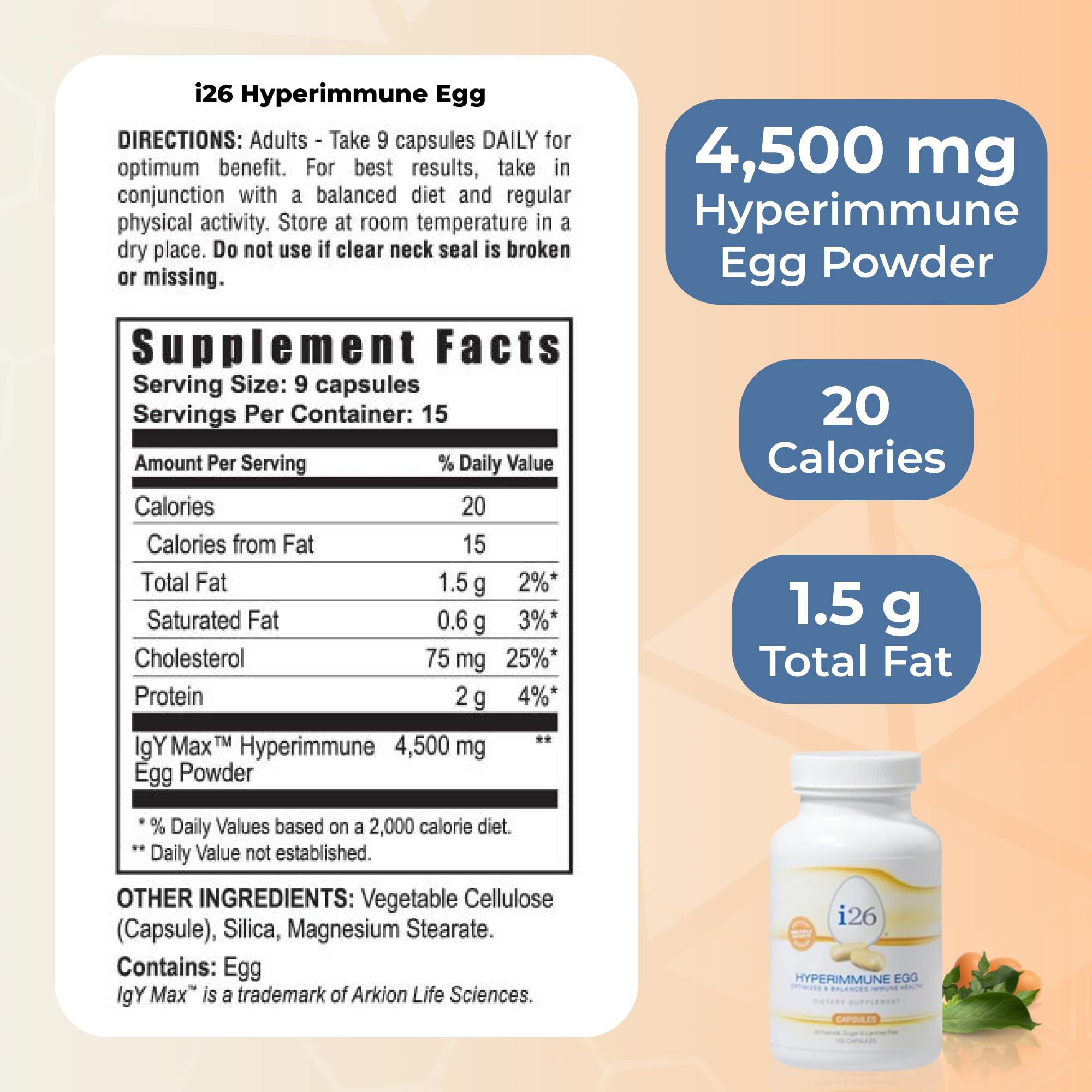 i26 hyperimmune egg powder supplement close-up