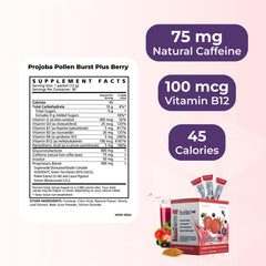 Back of Youngevity Pollen Burst energy drink box with ingredients