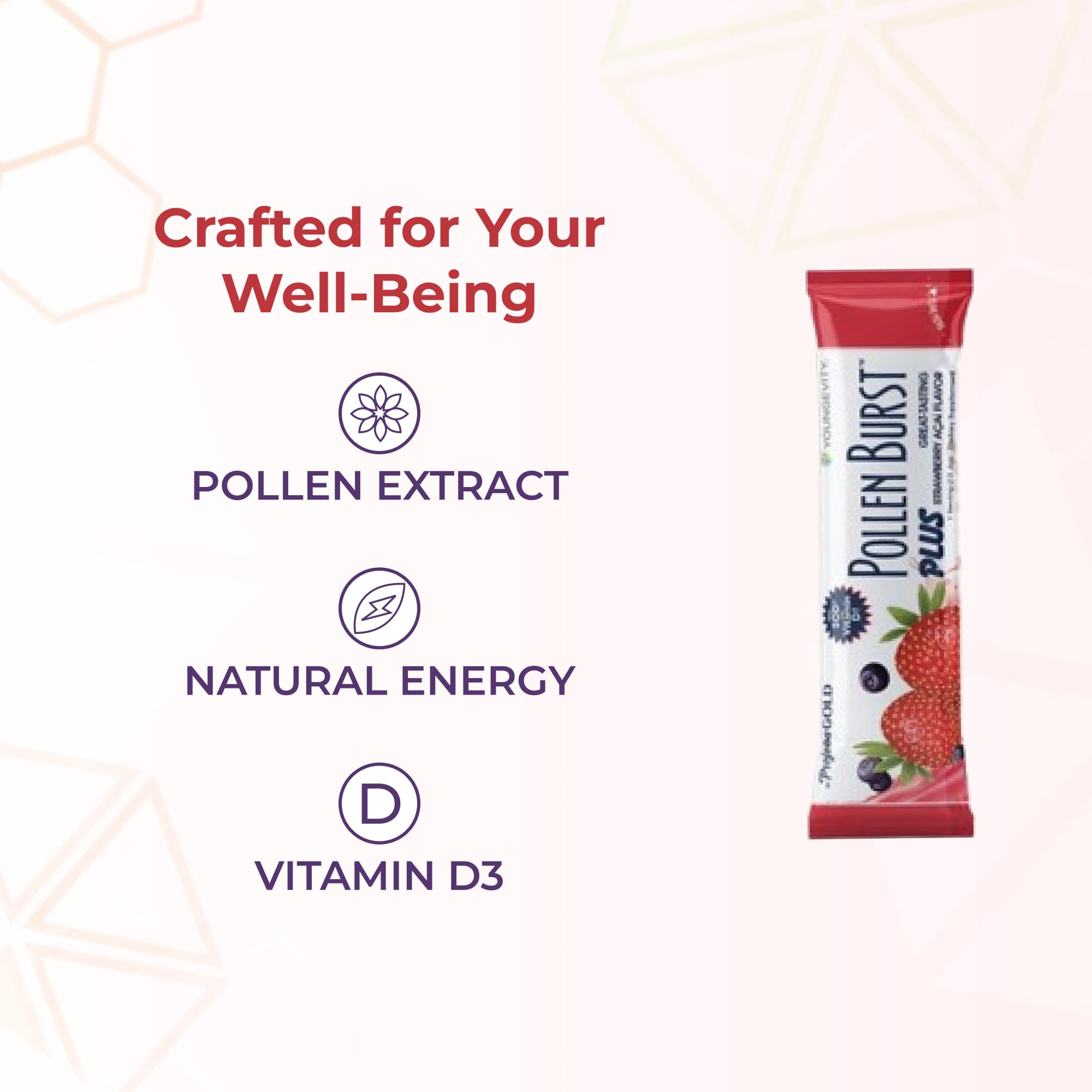 Serving suggestion showing a prepared Pollen Burst drink