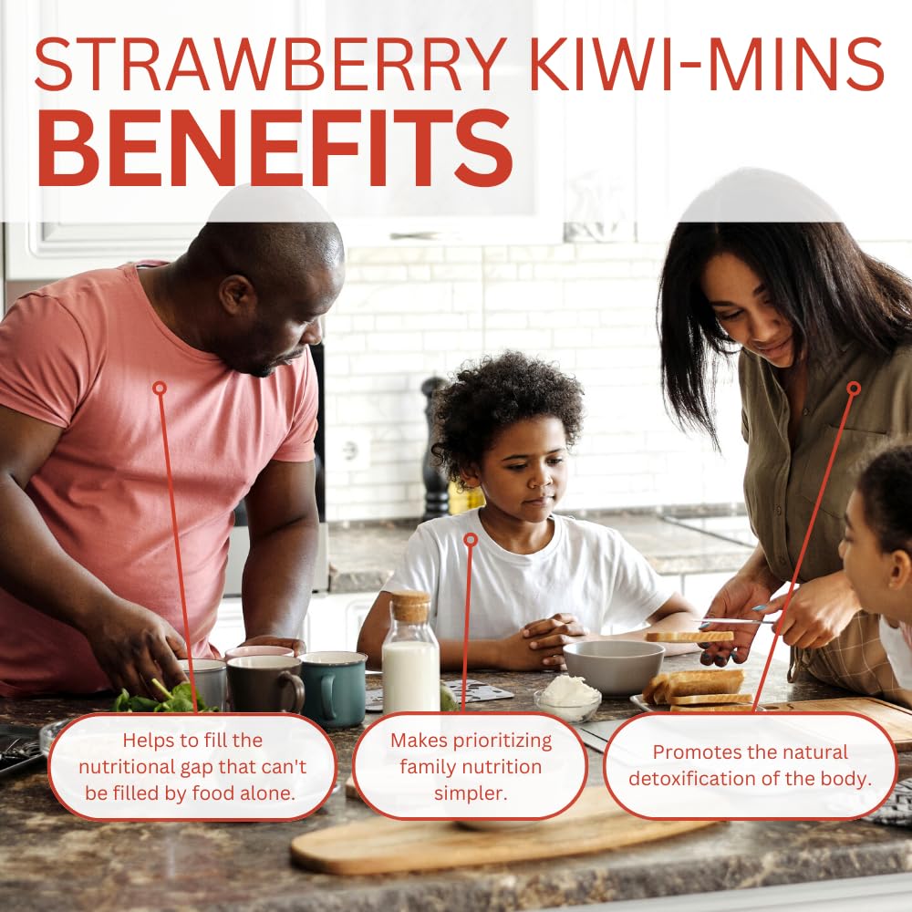 Mixing Strawberry Kiwi-Mins into juice for adults and kids