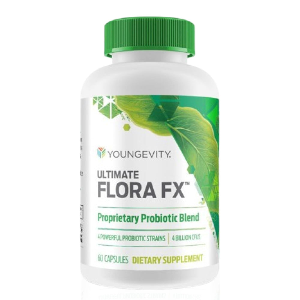 Youngevity Ultimate Flora FX probiotic supplement bottle label