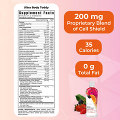 Nutritional information panel of Ultra Body Toddy