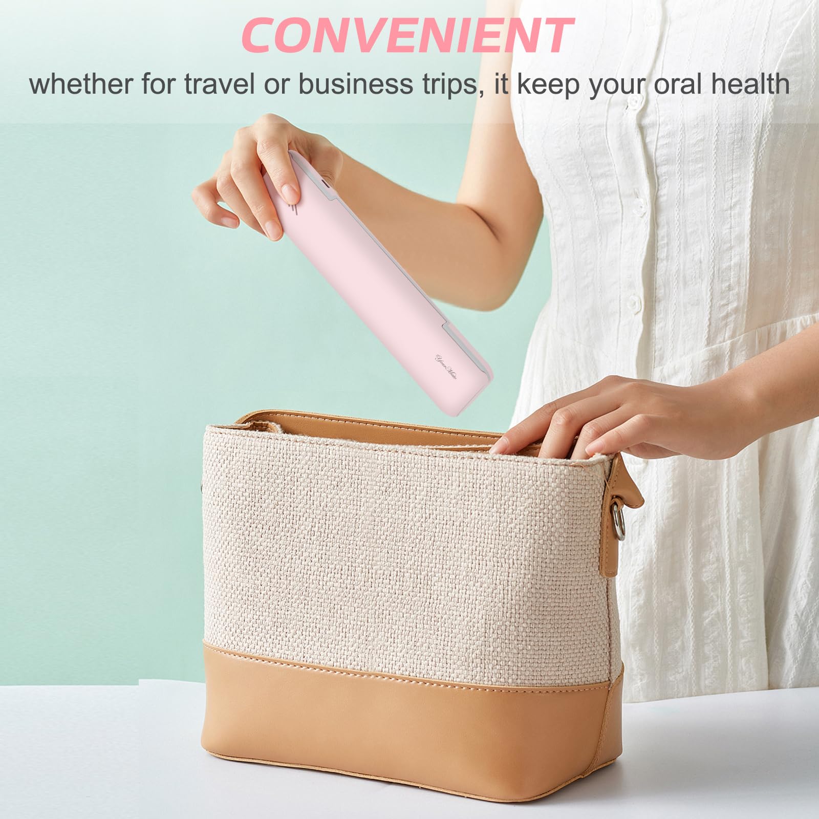 Compact travel-friendly design in pink