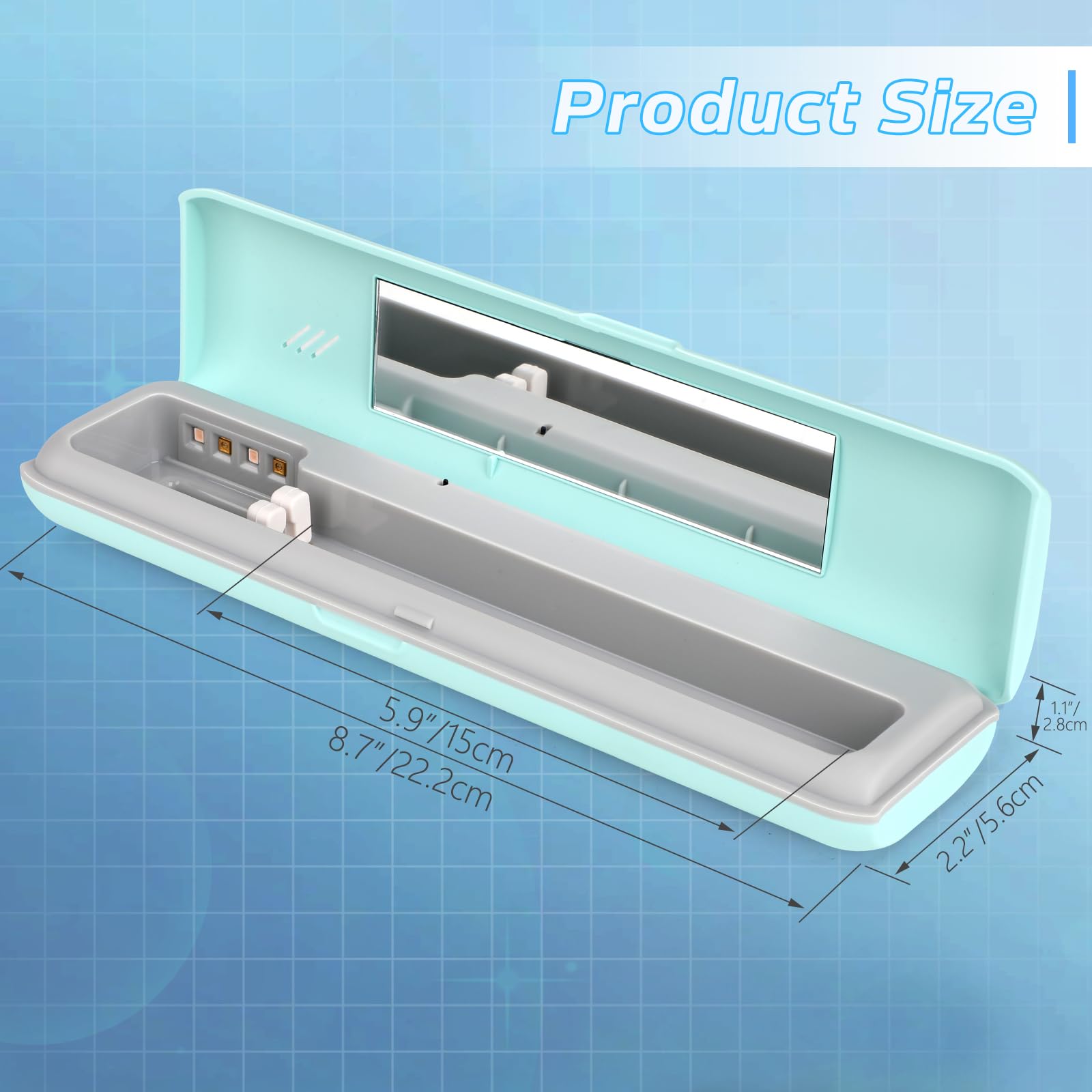 Blue YourMate UVC case with USB-C port and battery compartment