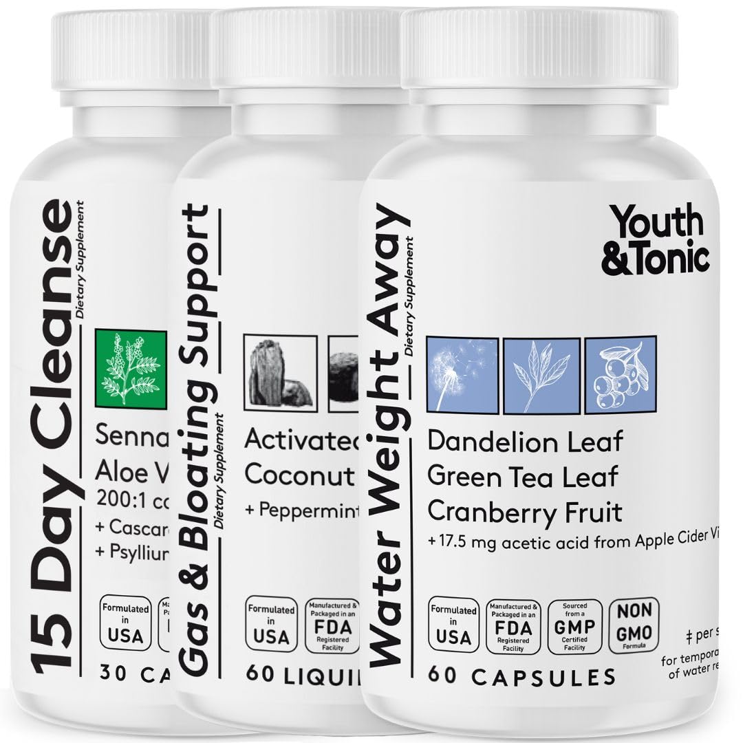 Bottle of Youth & Tonic Belly Bloat Detox pills
