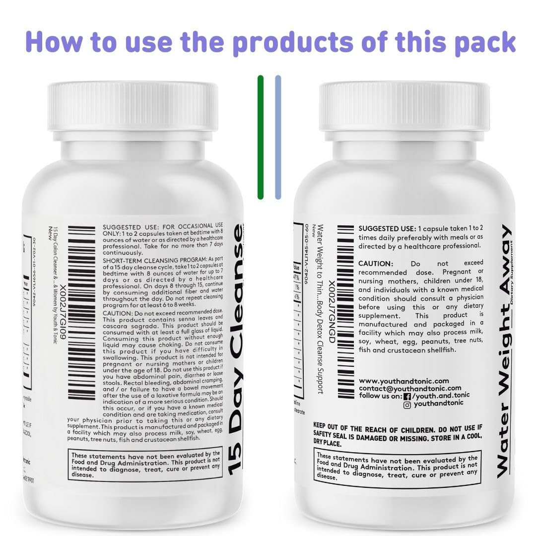 Box and bottle of Youth & Tonic Detox pills