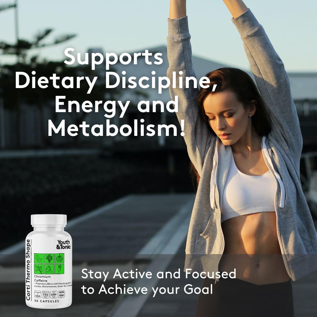 CortiThermo Shape bottle with capsules highlighting dietary discipline