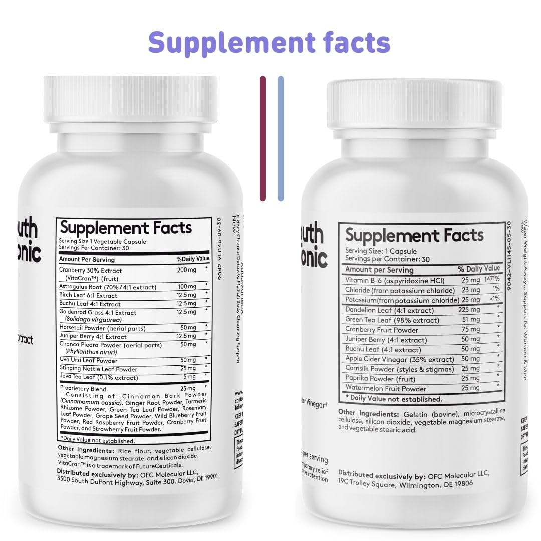 Daily use instructions for Kidney Cleanse and Water Weight Away