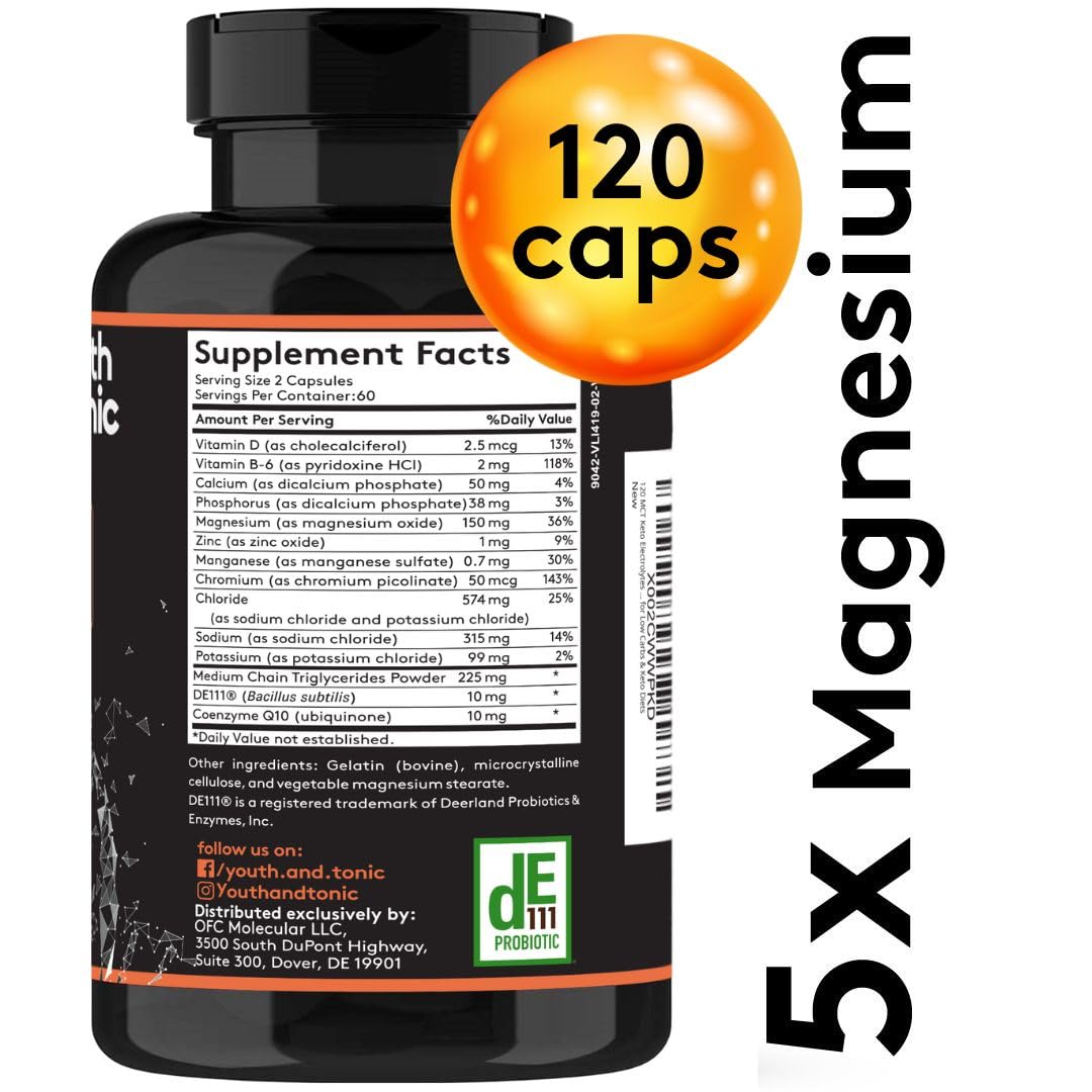 Youth & Tonic Keto Electrolyte Capsules bottle closeup for easy hydration