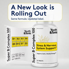 Youth & Tonic close-up of a single tablet highlighting compact, easy-swallow size