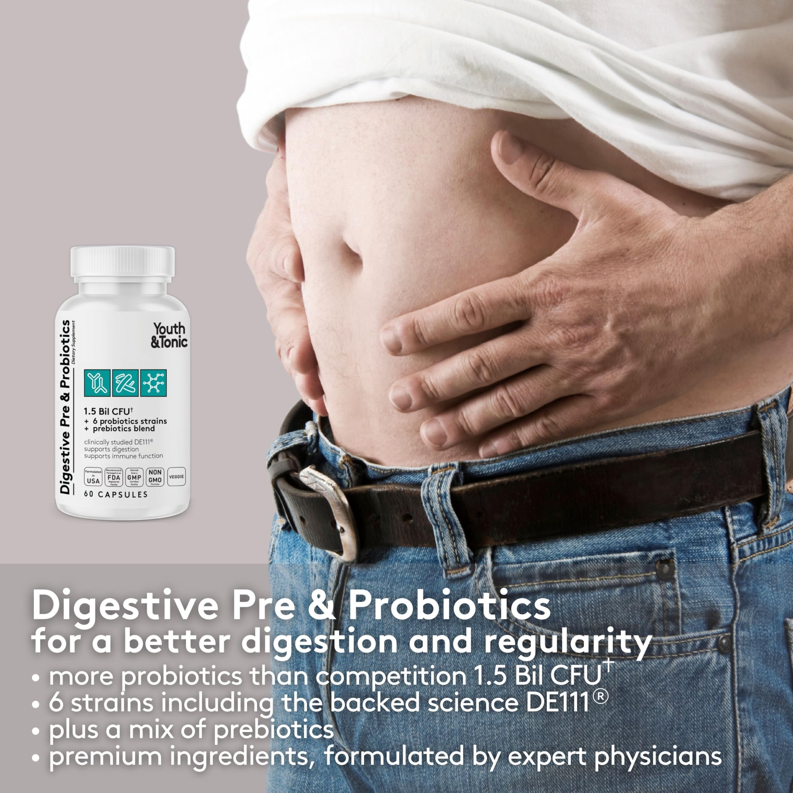 Vegan-friendly digestive enzymes with prebiotics
